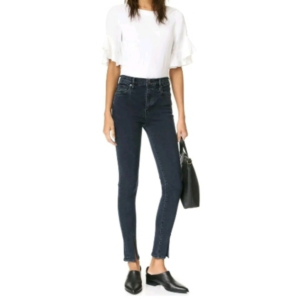 Levi's Made And Crafted Jeans Womens Size 24 Black High Skinny Ankle Zip Stretch